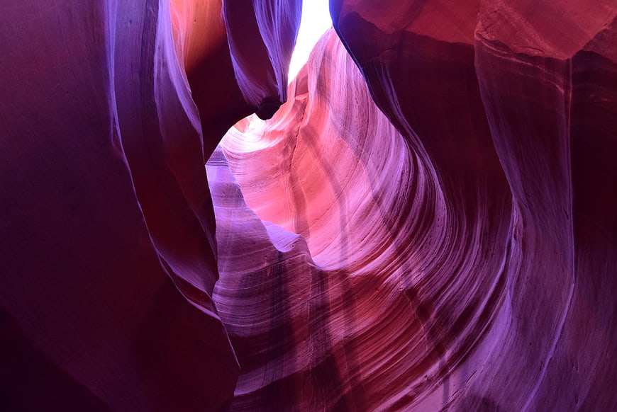 Vibrant Purple and Pink Sandstone Walls in Upper Antelope Canyon