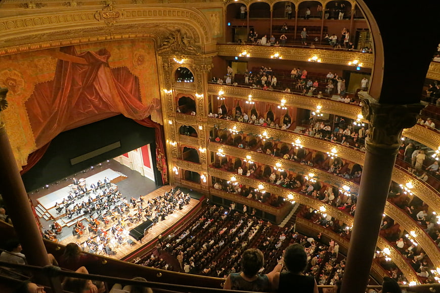 Grand Opera House Interior With Orchestra And Audience