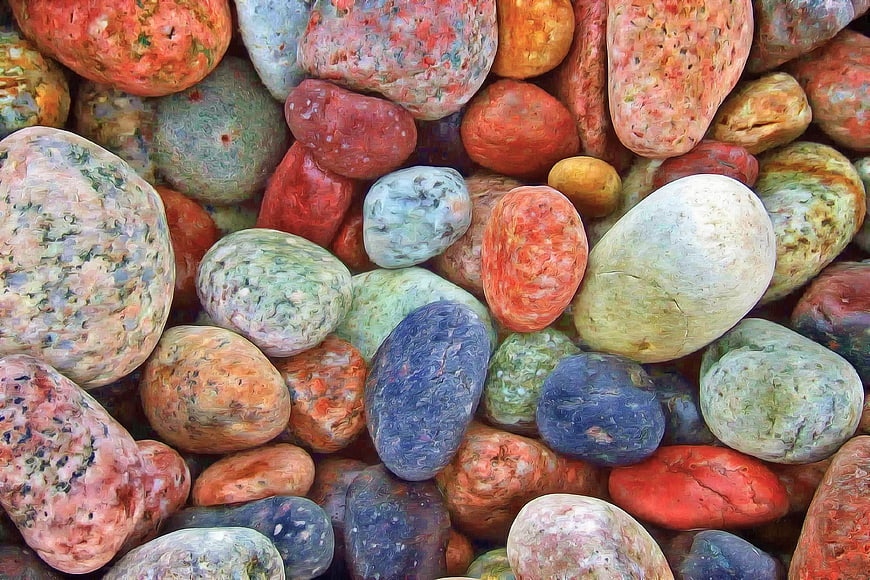 Colorful Painted Pebbles Texture Background
