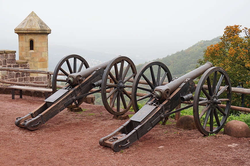 Historic Cannons at Wartburg Castle Fortress in Germany