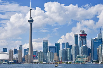 Toronto skyline with CN Tower and waterfront