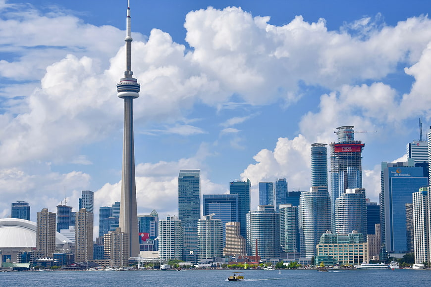Toronto skyline with CN Tower and waterfront