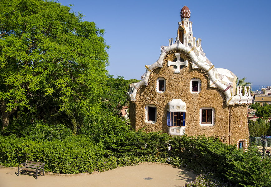 Gaudí's Gatekeeper's House in Park Güell, Barcelona, Spain