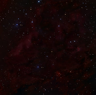 Deep Space Star Field With Red Nebulae And Bright Stars