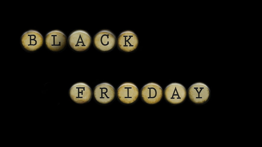 Black Friday Typewriter Keys on Black Background