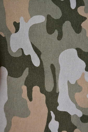 Close-up of green and tan camouflage fabric texture