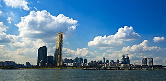 Seoul 63 Building Skyline Across Han River