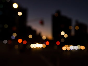 Abstract Bokeh City Lights at Dusk