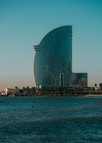 W Barcelona Hotel Skyline View from the Beach