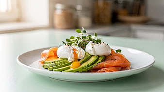 Healthy Avocado Toast with Poached Eggs and Smoked Salmon