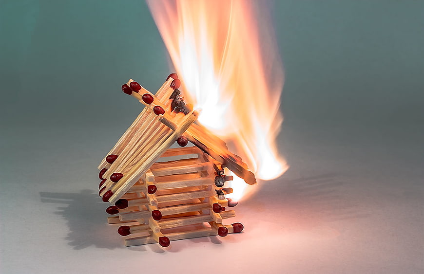 Burning Matchstick House Concept