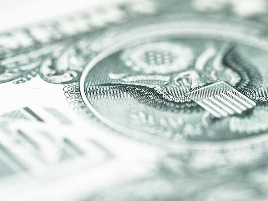 Close-up of US Dollar Bill Eagle Seal