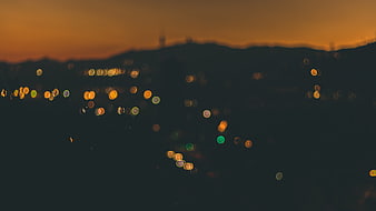 Abstract Bokeh City Lights at Sunset