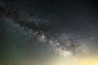 Milky Way Galaxy Diagonal Night Sky with Light Pollution