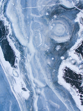 Abstract Frozen Ice Texture with Blue and White Patterns
