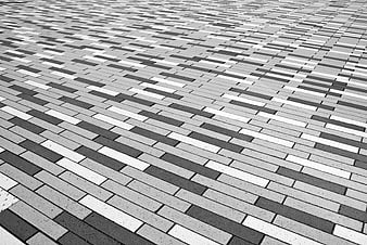 Black and White Concrete Paving Stones Pattern