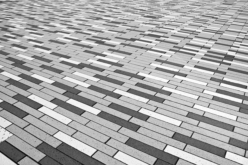 Black and White Concrete Paving Stones Pattern