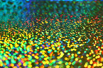 Abstract Iridescent Holographic Bokeh Pattern with Vibrant Rainbow Colors