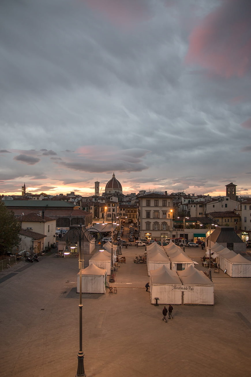 Florence Duomo Sunset View Over Market Square