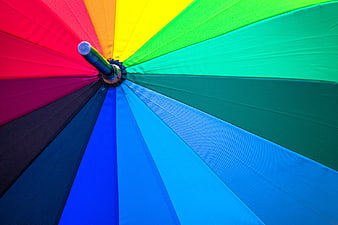 Vibrant Rainbow Umbrella Interior Pattern
