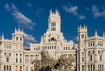 Cibeles Palace and Fountain in Madrid, Spain