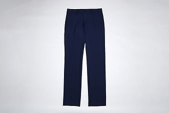 Navy Blue Men's Formal Trousers On White Background