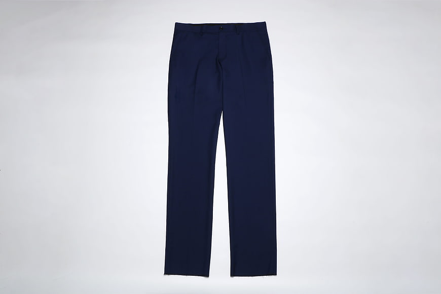 Navy Blue Men's Formal Trousers On White Background