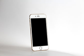 White Smartphone Mockup with Black Screen on White Background