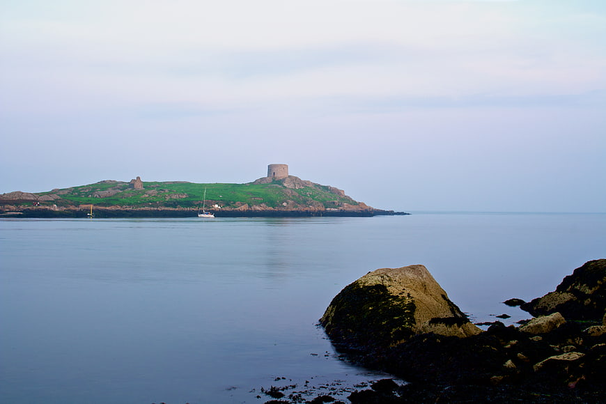 Dalkey Island and Tower View from Dublin Coastline
