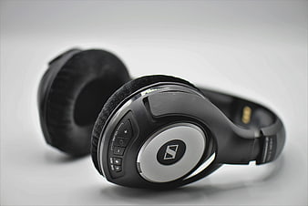 Black Wireless Over-Ear Headphones On White Background