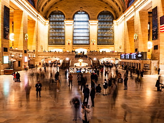 Long Exposure of People Moving in Grand Central Terminal