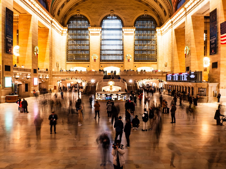 Long Exposure of People Moving in Grand Central Terminal