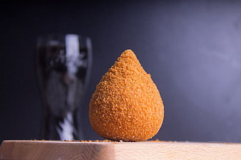 Crispy Coxinha Brazilian Snack on Wooden Board
