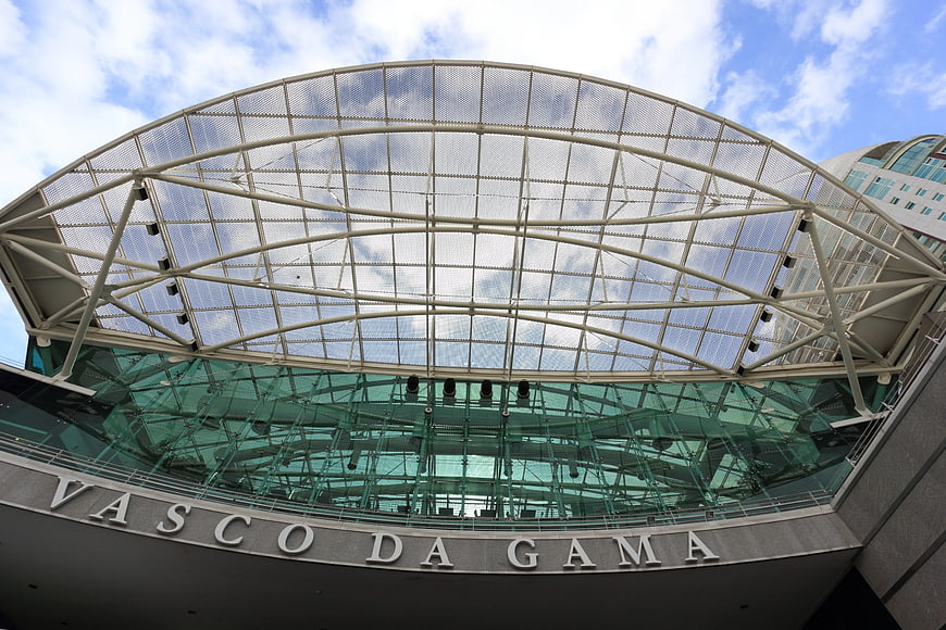 Low angle view of Vasco da Gama terminal architecture