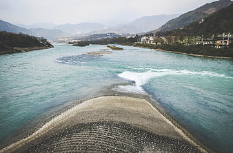 Dujiangyan Fish Mouth Diversion Weir Landscape