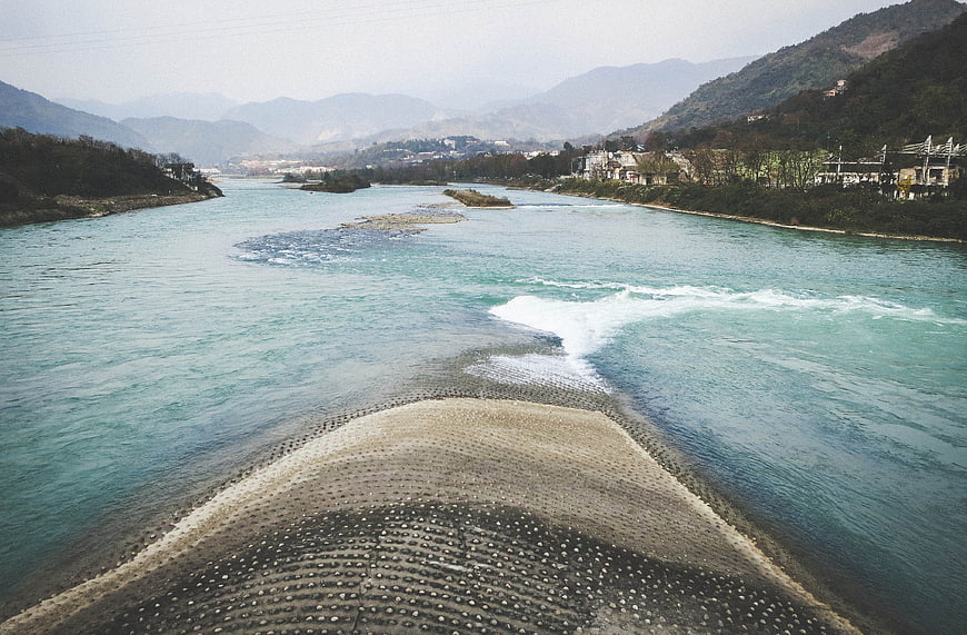 Dujiangyan Fish Mouth Diversion Weir Landscape