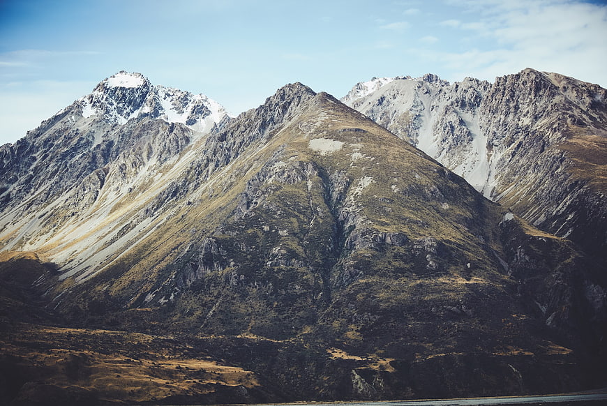 Majestic Snow-Capped Mountain Peaks in Alpine Landscape