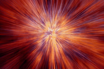 Abstract radial burst background with fiery red and orange streaks