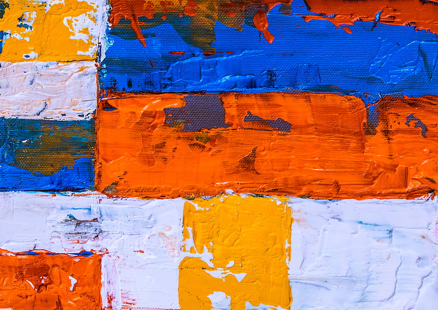 Abstract colorful oil painting texture with thick impasto brushstrokes