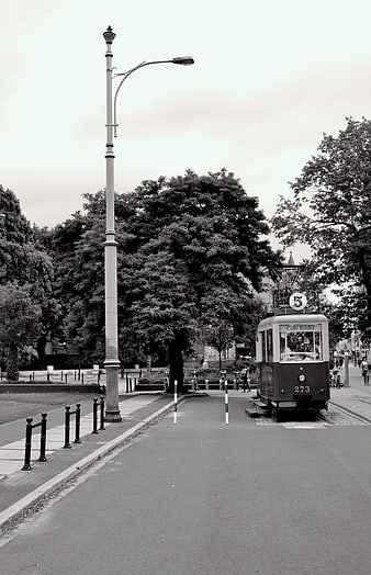 Vintage Tram 278 in Poznan, Poland Street Scene