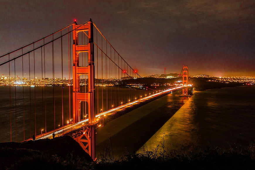 Golden Gate Bridge Night Long Exposure San Francisco