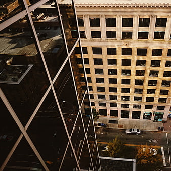 High Angle View of Urban Architecture and Street