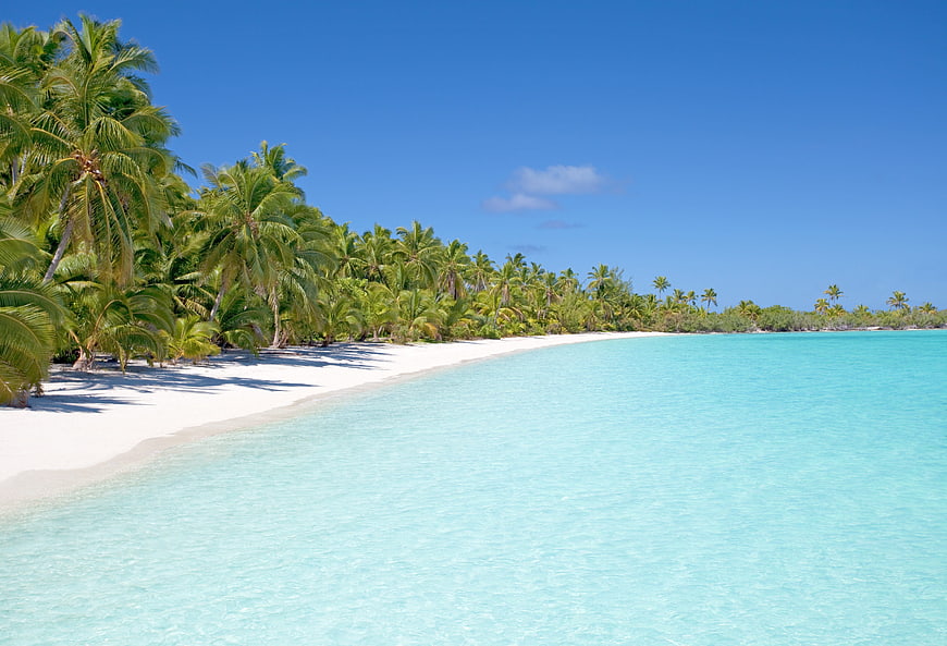 Tropical paradise beach with white sand and turquoise water