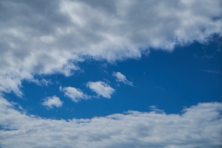 Blue Sky with White Clouds and Copyspace