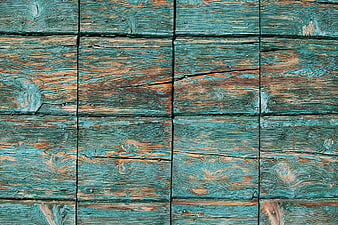 Weathered Teal Painted Wooden Planks Texture Background