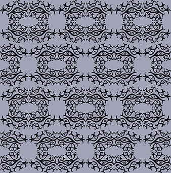 Abstract black and gray seamless pattern with eye motifs