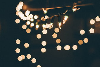 Bokeh Christmas Lights on Dark Background