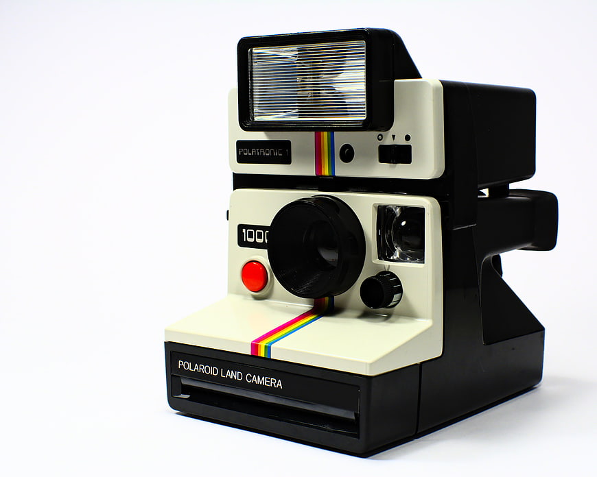 Vintage Polaroid Polatronic 1000 Instant Camera on White Background