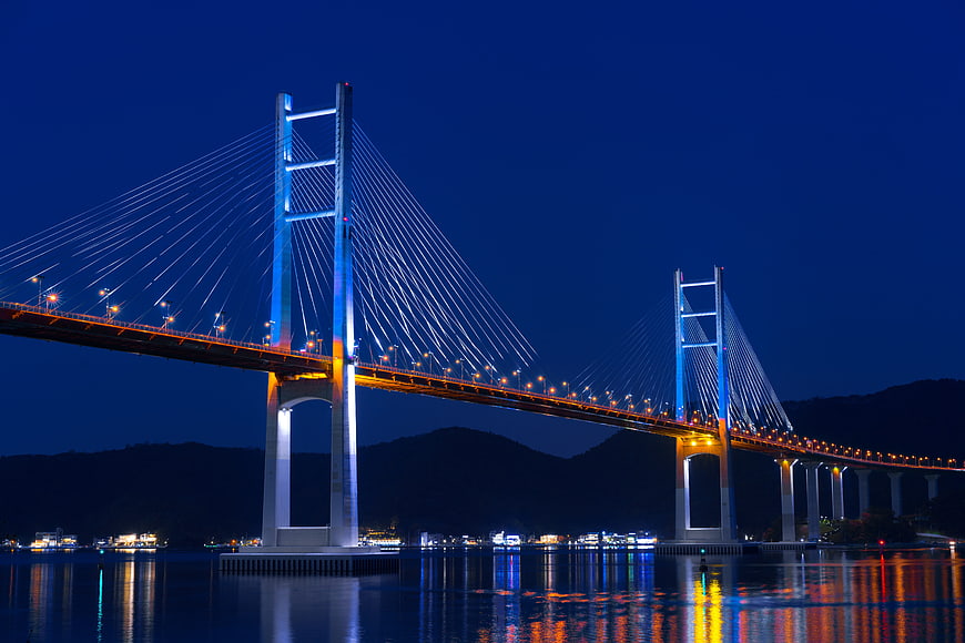 Machang Bridge Night View in Changwon, South Korea