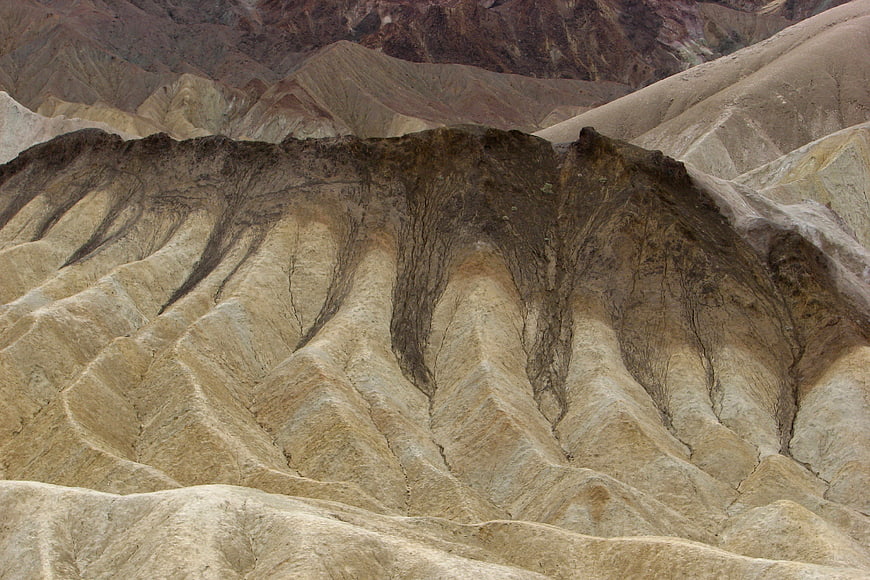Eroded badlands texture at Zabriskie Point, Death Valley